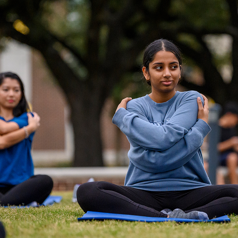Yoga on the lawn