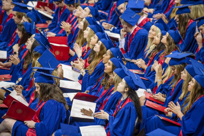 graduates sitting during ceremony