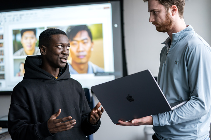 Grad students talking