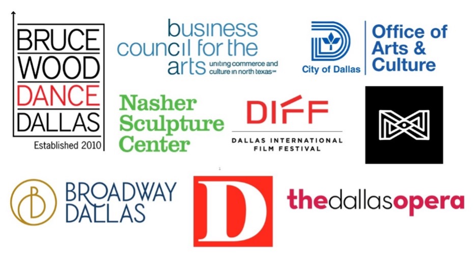 Logos of the nine participating organizations for this year's SMU Meadows Intern Fellowship program